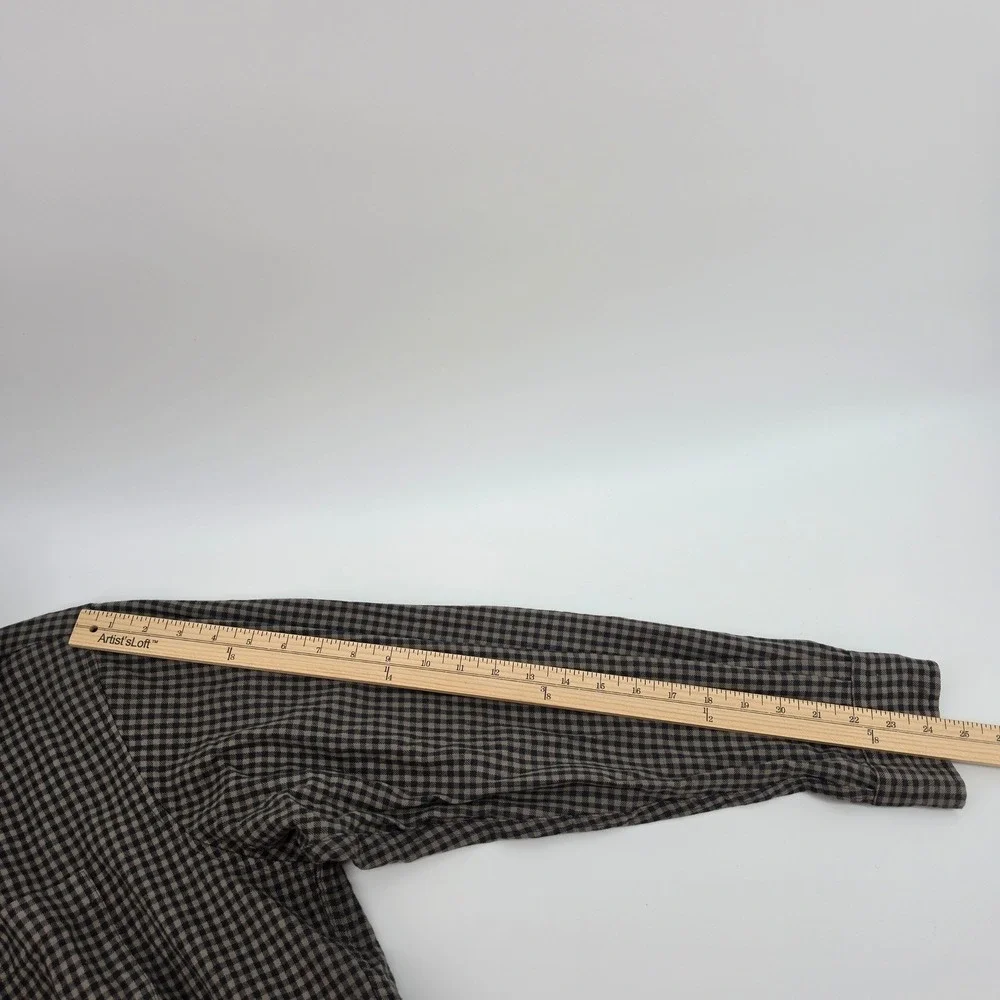 Sir Pendleton Mens XXL Brown Black Check Fine Worsted Wool Button Down Shirt